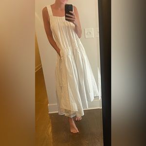AJE Pleated White Tiered Sundress